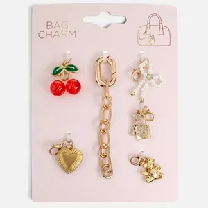 Breloc Charm DIY cu Lant Auriu si 5 Pandantive pentru Geanta 13cm – poza 5