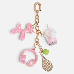 Breloc Charm DIY cu Lant Auriu si 5 Pandantive pentru Geanta – poza 3