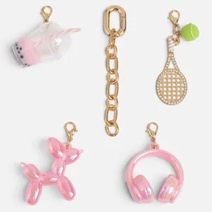 Breloc Charm DIY cu Lant Auriu si 5 Pandantive pentru Geanta – poza 4