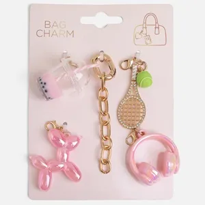 Breloc Charm DIY cu Lant Auriu si 5 Pandantive pentru Geanta – poza 5