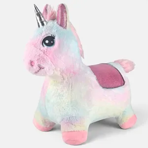 Unicorn de pluș călăribil pentru copii, cu sunete și design pastel – poza 3