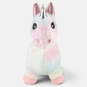 Unicorn de pluș călăribil pentru copii, cu sunete și design pastel – poza 4