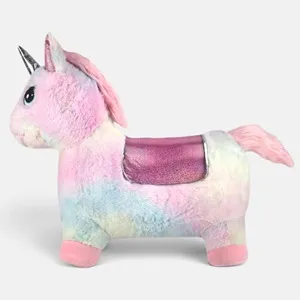 Unicorn de pluș călăribil pentru copii, cu sunete și design pastel – poza 5