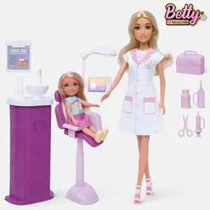 Set de Joaca Cabinet Stomatologic cu Papusa Medic si Pacient