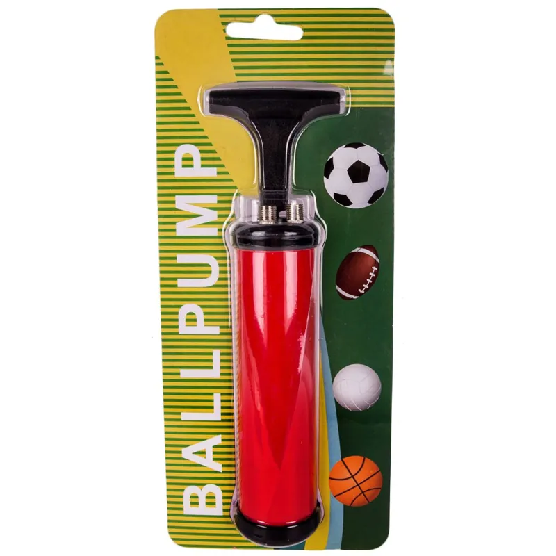 Pompă manuală cu ace 18 cm pentru mingi și baloane, roșie
