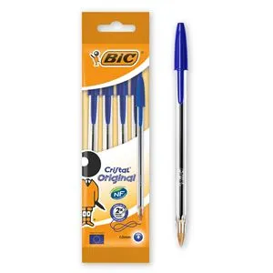 Set de 4 pixuri cu bilă albastru pentru scris 0.5mm
