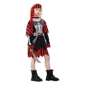 Costum Deghizare Halloween Pirat Schelet pentru Copii