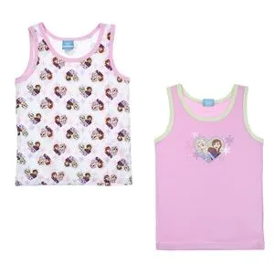 Set Maiouri din Bumbac Alb și Lila cu Model Frozen-Anna pentru Copii