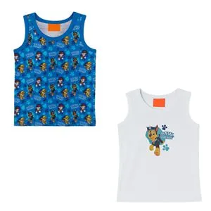 Set 2 Maiouri pentru Copii, Alb si Bleu, cu Model Paw Patrol