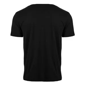 Tricou din Bumbac Negru pentru Barbati - Stil Clasic – poza 3