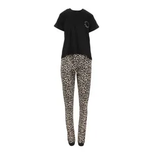 Set Pijama de Iarnă din Bumbac cu Imprimeu Animal Print pentru Femei