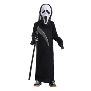 Costum de Halloween Ghostface pentru copii cu masca schelet