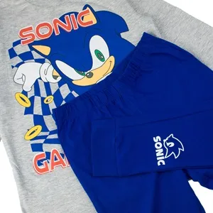 Set Pijamale de Iarnă Sonic pentru Băieți - Gri Albastru – poza 3