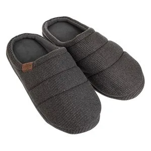 Papuci Slip-On Textil Gri cu Vinietă Maro pentru Barbati