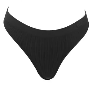 Chiloti String Ribbed Seamless Negru cu Vinieta pentru Femei – poza 2