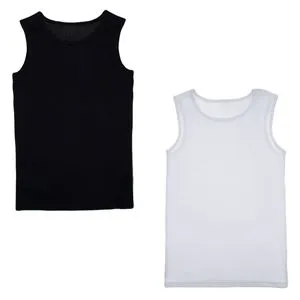 Set Maiouri Bumbac Ribbed Alb Negru pentru Copii
