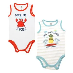 Set Lenjerie Intima Bumbac Alb - Modele Crab & Ananas