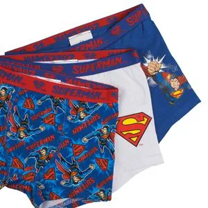 Set Boxeri pentru Copii cu Model Superman - Albastru și Alb