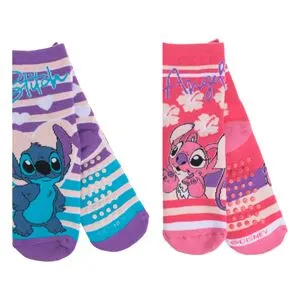 Sosete de Iarnă Roz Mov cu Model Stitch și Talpă Antiderapantă