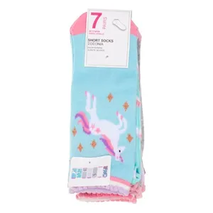 Set de 7 Sosete Scurte Unicorn și Curcubeu pentru Fete – poza 3