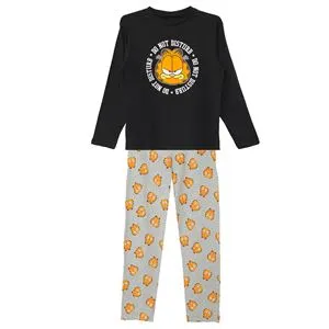 Set Pijama de Iarnă Bumbac Garfield Gri Negru pentru Femei
