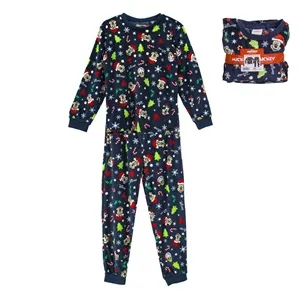 Set Pijama Disney Family Crăciun Albastru Catifelat
