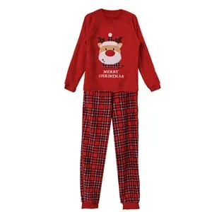 Set Pijama de Craciun Fleece cu Ren pentru Copii