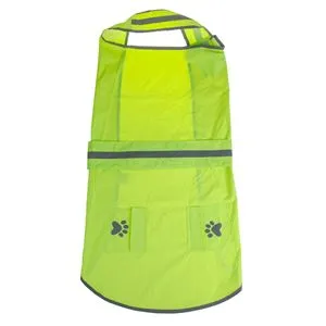 Vesta Reflectorizanta Impermeabila pentru Caini, cu Buzunare, Verde Lime