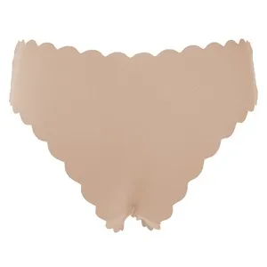 Chiloți dama hipster cu finisaj laser cut și terminație ondulată, culoare ecru – poza 3