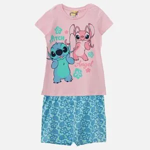 Set Pijama din Bumbac cu Imprimeu Stitch pentru Copii