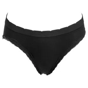 Chiloti dama seamless cu dantela si elastic lat, Negru