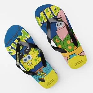 Slapi cu model Sponge Bob, Albastru, pentru Barbati