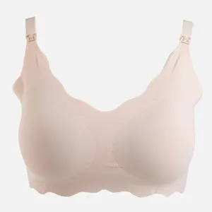 Sutien Seamless de Maternitate și Alăptare, Culoarea Pielii, Fără Sârmă, Bureți Detașabili