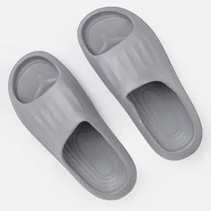 Slapi barbati tip slides, Gri, Cauciuc, 2 buc
