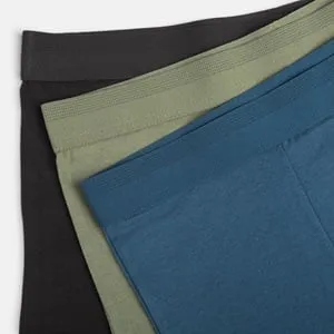 Boxeri bărbați 3 bucăți, bumbac, petrol-khaki-negru, mărimea L – poza 2