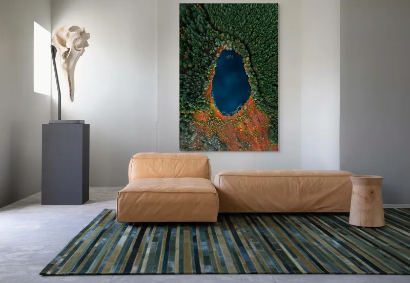 Lacul în inima pădurii toamna, 100 x 150 cm – poza 7