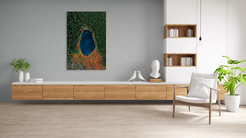 Lacul în inima pădurii toamna, 100 x 150 cm – poza 8