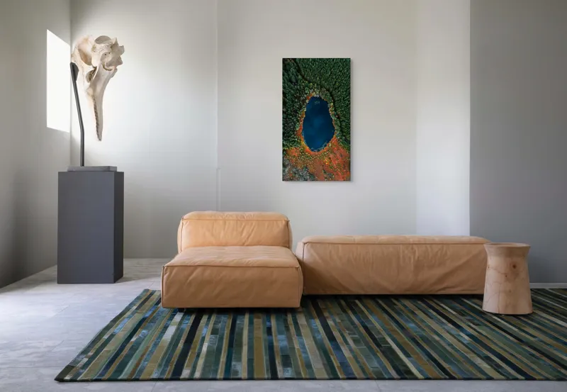 Lacul în inima pădurii toamna, 50 x 90 cm – poza 5