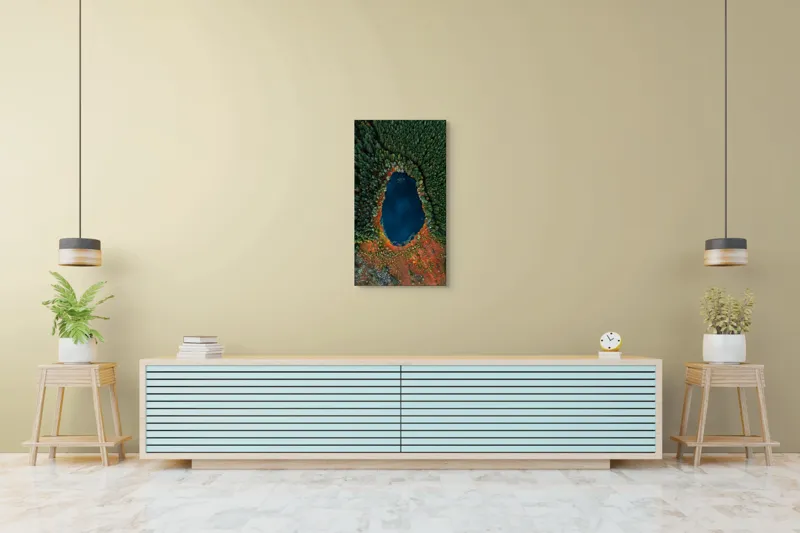 Lacul în inima pădurii toamna, 50 x 90 cm – poza 6