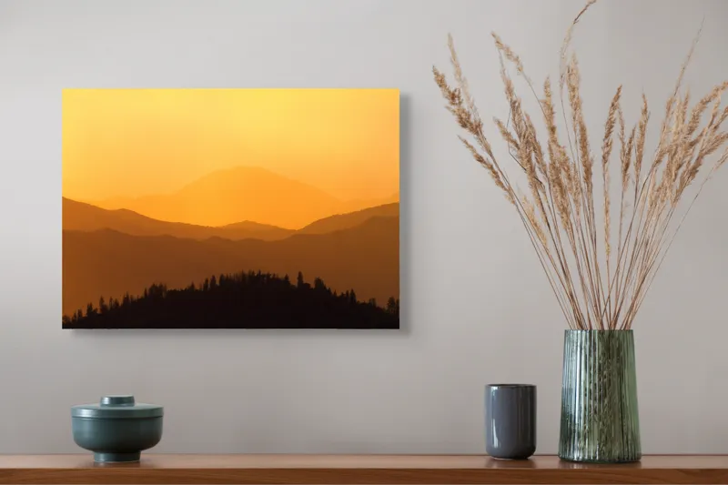 Siluete montane la apus cald, 54 x 39 cm – poza 4