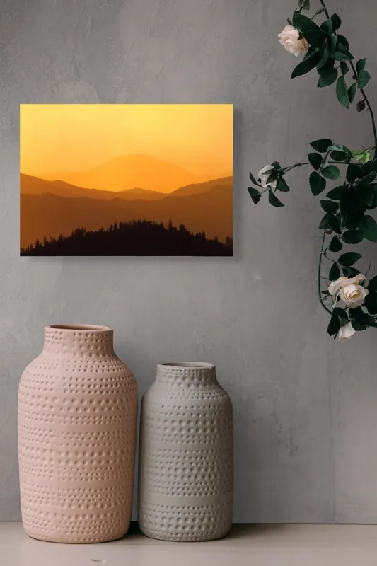 Siluete montane la apus cald, 54 x 39 cm – poza 8