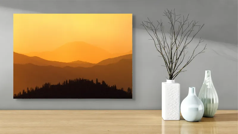 Siluete montane la apus cald, 70 x 50 cm – poza 3