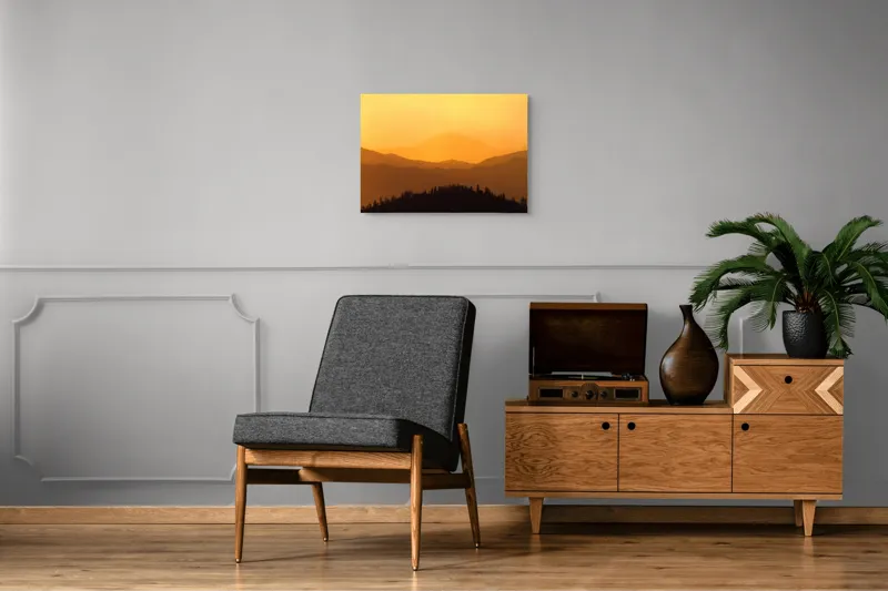 Siluete montane la apus cald, 70 x 50 cm – poza 4