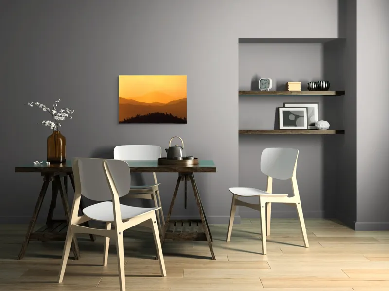 Siluete montane la apus cald, 70 x 50 cm – poza 5