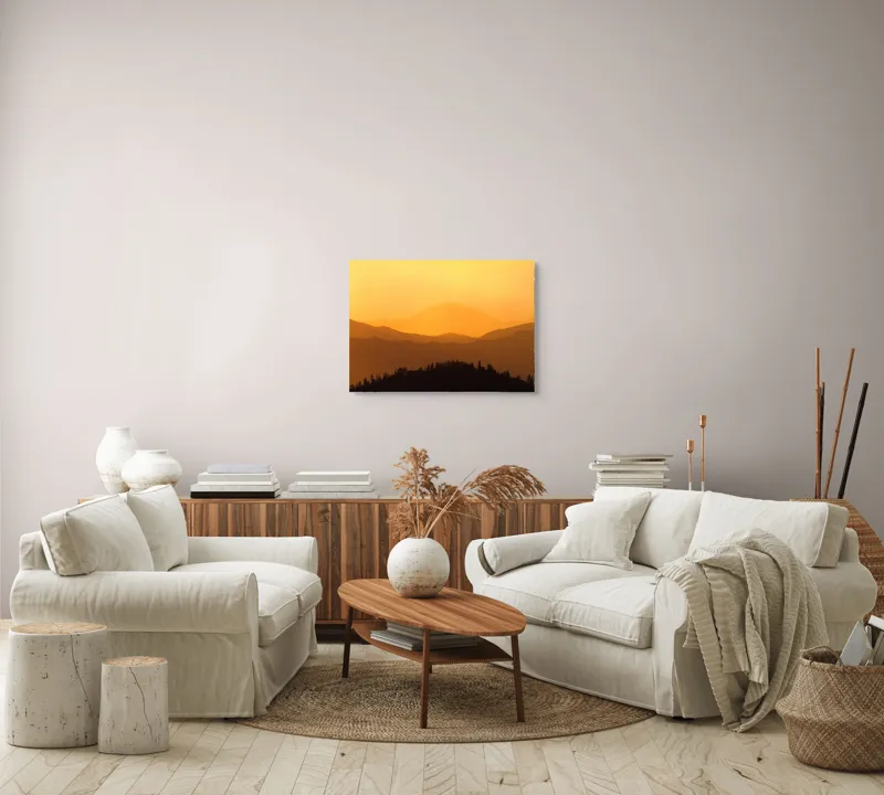 Siluete montane la apus cald, 70 x 50 cm – poza 6