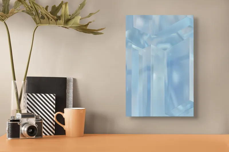 Reflecții geometrice albastru glacial, 26 x 39 cm – poza 3