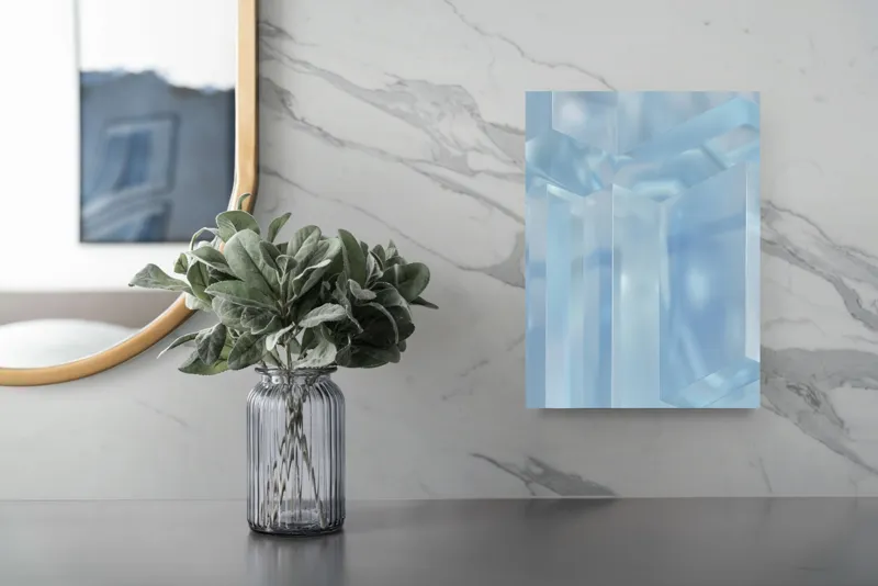 Reflecții geometrice albastru glacial, 26 x 39 cm – poza 4