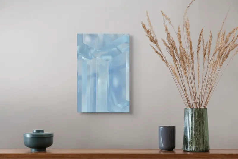 Reflecții geometrice albastru glacial, 26 x 39 cm – poza 5