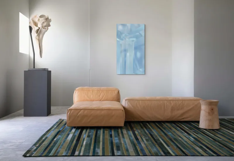 Reflecții geometrice albastru glacial, 50 x 90 cm – poza 5