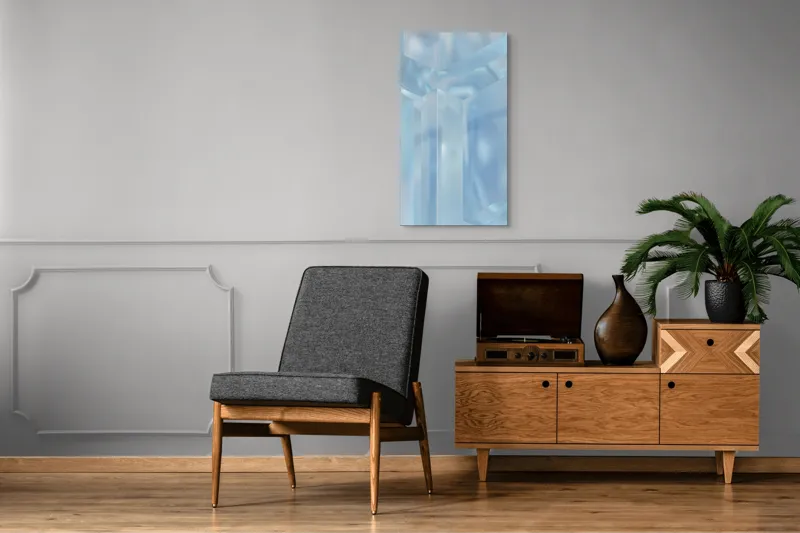 Reflecții geometrice albastru glacial, 50 x 90 cm – poza 8